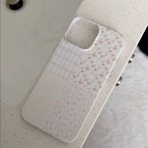 iPhone 13 Pro Max Floral Patchwork Phone Case - Pink